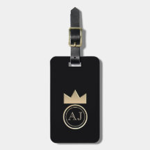 Monogramme Couronne d'Or Royale Noir Adresse de Re