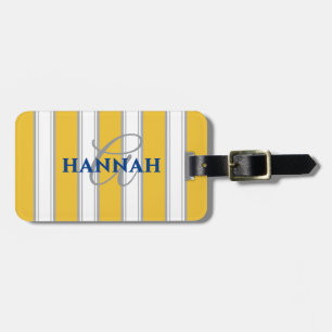Étiquette À Bagage Monogramme de bande de cabane en jaune
