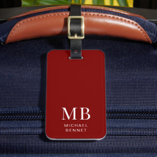 Étiquette À Bagage Monogramme de Bourgogne moderne