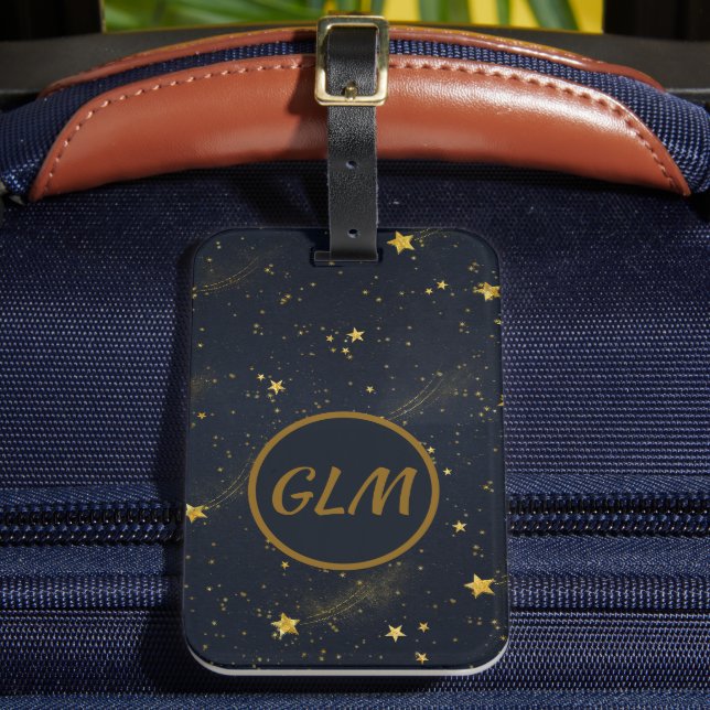 Étiquette À Bagage Monogramme de ciel nocturne (Insitu Rectoal 2)