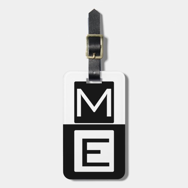 Étiquette À Bagage Monogramme de cloison (Devant Vertical)