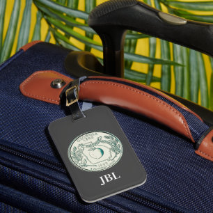 Étiquette À Bagage Monogramme de conception du quartier d'État de Géo
