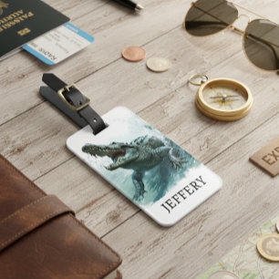 Étiquette À Bagage Monogramme de l'alligator de reptile crocodile