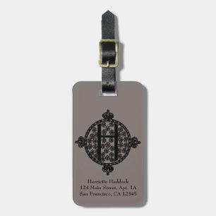 Étiquette À Bagage Monogramme de lettre H élégant et antique vintage