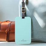 Étiquette À Bagage Monogramme de nom de script féminin bleu sarcelle<br><div class="desc">Coussin de signature de script monogramme bleu sarcelle Aqua. L'étiquette de bagage est le cadeau parfait pour un 16e anniversaire,  un mariage,  une douche de mariée,  une baby shower ou une soirée de bachelorette pour quelqu'un qui aime un style chic élégant et moderne.</div>