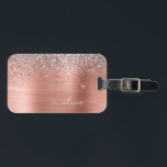 Étiquette À Bagage Monogramme de Parties scintillant d'argent en méta<br><div class="desc">Or rose - Blush Pink and Silver Faux Foil Metallic Sparkle Parties scintillant brossé Monogramme en métal Nom et étiquette initiale de sac ou de bagage. Cela rend le cadeau parfait pour 16 ans, mariage, douche nuptiale, anniversaire, baby shower ou bachelorette pour quelqu'un qui aime le luxe glam et les...</div>