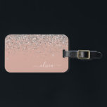 Étiquette À Bagage Monogramme de Parties scintillant en argent rose v<br><div class="desc">Rose Gold - Blush Pink and Silver Sparkle Parties scintillant Monogramme Nom Bagage Bag. Cela rend le cadeau parfait pour 16 ans,  mariage,  douche nuptiale,  baby shower ou bachelorette pour quelqu'un décorant sa chambre dans le style.</div>