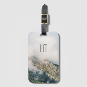 Étiquette À Bagage Monogramme de pointe de montagne moderne