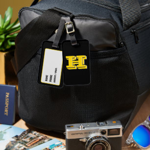Étiquette À Bagage Monogramme de style de couleur de fierté scolaire 