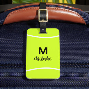 Étiquette À Bagage Monogramme de tennis personnalisé Nom initial