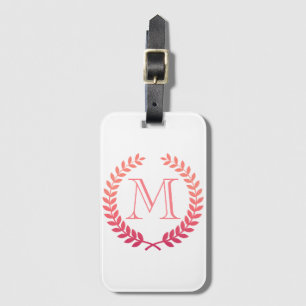 Étiquette À Bagage Monogramme de Wreath Laurel