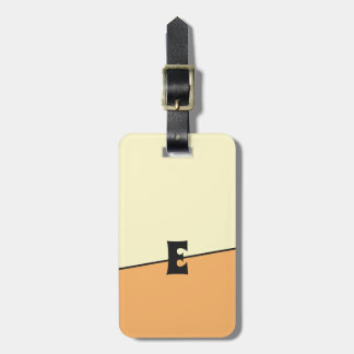 Étiquette À Bagage Monogramme Deux Couleurs Crème Citron Orange