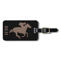 Monogramme DIY Cheval de Course Brun Taupe sur Fon