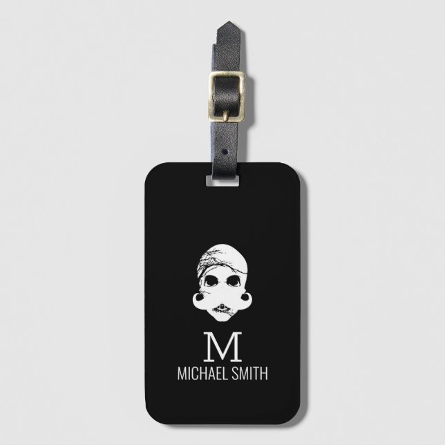 Étiquette À Bagage Monogramme drôle de moustache (Devant Vertical)