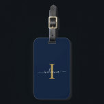 Étiquette À Bagage Monogramme élégant Nom initial du script Voyage<br><div class="desc">Créez votre propre Monogramme personnalisé et personnalisé Nom de script initial Retourner l'adresse Bagage Tag complètement en cliquant sur le bouton "Personnaliser". Utilisez le bouton "Customiser" pour réorganiser et formater le style et le placement du texte.</div>