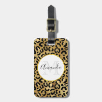 Monogramme Empreinte de léopard sauvage et exotiqu