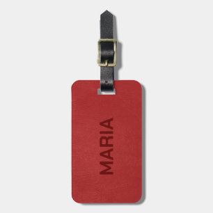 Étiquette À Bagage Monogramme en cuir rouge Faux