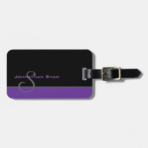 Étiquette À Bagage Monogramme fait sur commande 5 (pourpre)