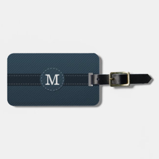 Étiquette À Bagage Monogramme fait sur commande chic de bleu marine -