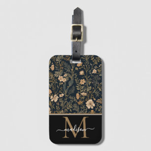 Étiquette À Bagage Monogramme floral Art nouveau de William Morris