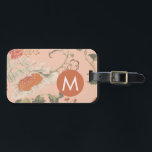 Étiquette À Bagage Monogramme floral chic<br><div class="desc">Impression florale élégante avec initiale monogramme. Un cadeau ou accessoire personnalisé parfait.</div>