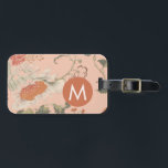 Étiquette À Bagage Monogramme floral chic<br><div class="desc">Impression florale élégante avec initiale monogramme. Un cadeau ou accessoire personnalisé parfait.</div>