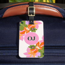 Monogramme floral coloré élégant féminin