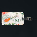 Étiquette À Bagage Monogramme floral florissant<br><div class="desc">Impression florale élégante avec initiale monogramme. Un cadeau ou accessoire personnalisé parfait.</div>