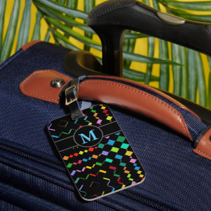 Étiquette À Bagage monogramme géométrique