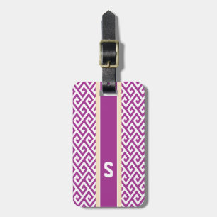 Étiquette À Bagage Monogramme géométrique de motif d'abrégé sur chic