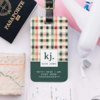 Monogramme Gingham Émeraude Douce