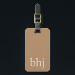 Étiquette À Bagage Monogramme initial Brown<br><div class="desc">Conception simple et élégante d'étiquettes personnalisables</div>