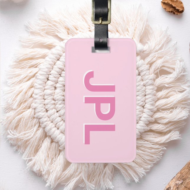 Étiquette À Bagage Monogramme Initial Personnalisé Prépa (Créateur téléchargé)