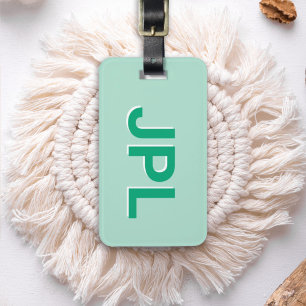 Étiquette À Bagage Monogramme Initial Personnalisé Prépa