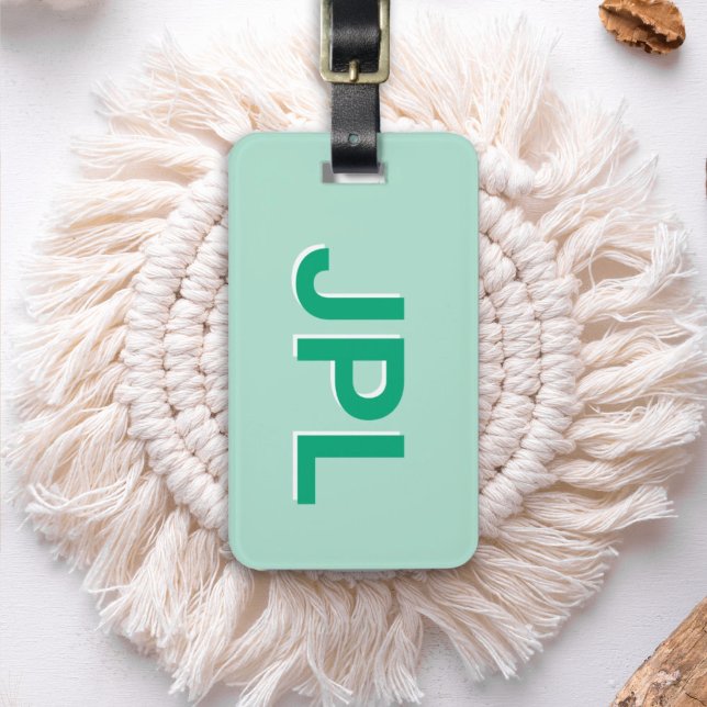 Étiquette À Bagage Monogramme Initial Personnalisé Prépa (Créateur téléchargé)