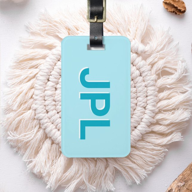 Étiquette À Bagage Monogramme Initial Personnalisé Prépa (Créateur téléchargé)