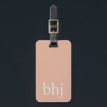 Étiquette À Bagage Monogramme initial rose simple<br><div class="desc">Conception simple et élégante d'étiquettes personnalisables</div>