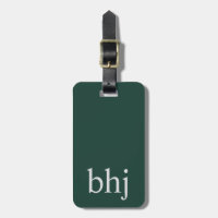 Monogramme initial vert émeraude simple