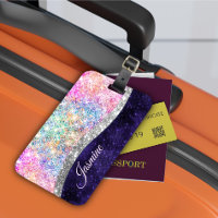 monogramme irisé de fausse parties scintillant vio