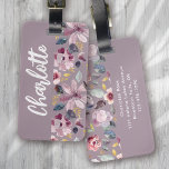 Étiquette À Bagage Monogramme Lilac Floral<br><div class="desc">A beautiful floral design with gold foil accents</div>