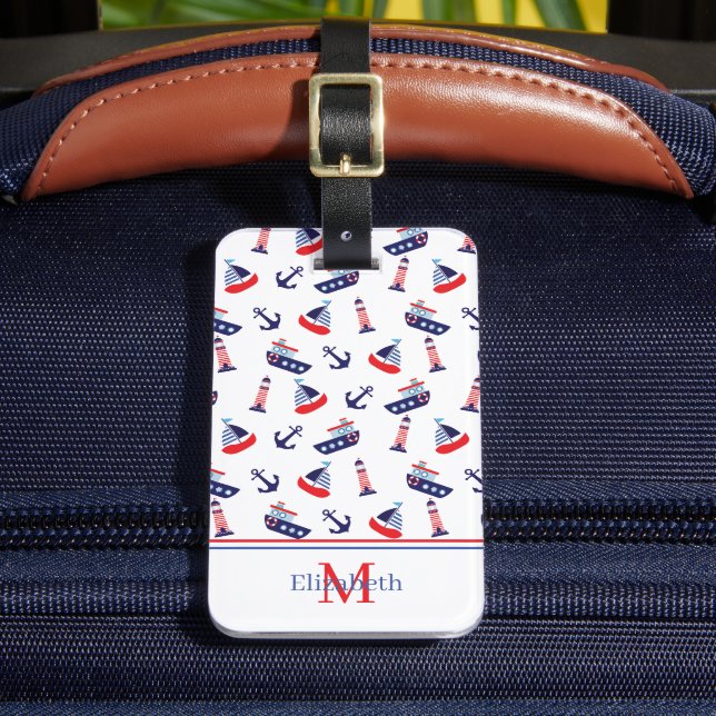 Étiquette À Bagage Monogramme Marin Prépa Bateaux à Voile (Insitu Rectoal 2)