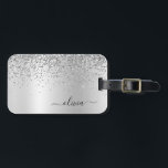 Étiquette À Bagage Monogramme Métal Paillettes Argent Nom Glamour<br><div class="desc">Étiquette de bagage ou de valise à monogramme en métal argenté à paillettes métallisées. C'est le cadeau parfait pour un anniversaire sweet 16, un mariage, une douche de mariée, un anniversaire de mariage, une baby shower ou une soirée bachelorette pour quelqu'un qui aime le luxe glamour et les styles chic....</div>