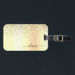 Étiquette À Bagage Monogramme métallisé pailleté or Nom Glam<br><div class="desc">Étiquette de bagage ou de valise avec monogramme métallisé pailleté or et nom. C'est le cadeau idéal pour un anniversaire sweet 16,  un mariage,  une douche de mariée,  un anniversaire de mariage,  une baby shower ou une soirée bachelorette pour quelqu'un qui aime le luxe glamour et les styles chics.</div>