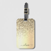 Monogramme métallisé paillettes dorées Nom Glamour