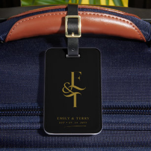 Étiquette À Bagage Monogramme minimaliste de mariée et Mariage de cha