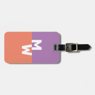 Étiquette À Bagage Monogramme Minimaliste Pastel Bicolore