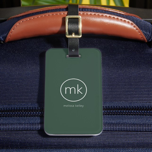 Étiquette À Bagage Monogramme minimum professionnel Forêt initiale ve (Insitu Rectoal 2)