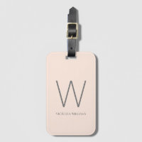 Monogramme moderne beige et gris minimaliste