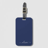 Monogramme moderne bleu marine et blanc