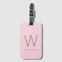 Monogramme moderne de couleur rose et gris minimal